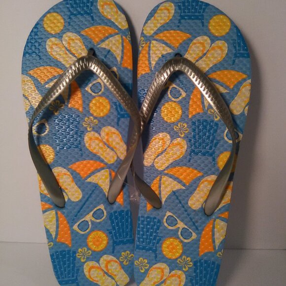 Juncture Women's Flip Flop Sandals Color Blue/Gray Size M 7/8 NWOT - Picture 5 of 6